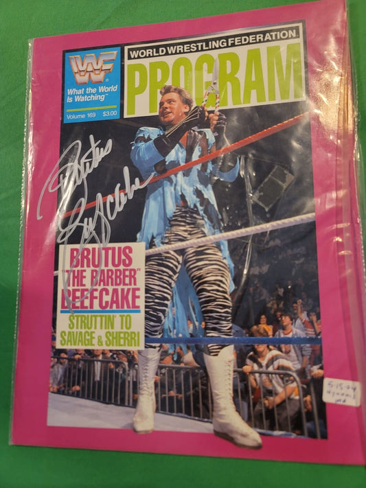 Brutus beefcake wwf program signed auto autographed