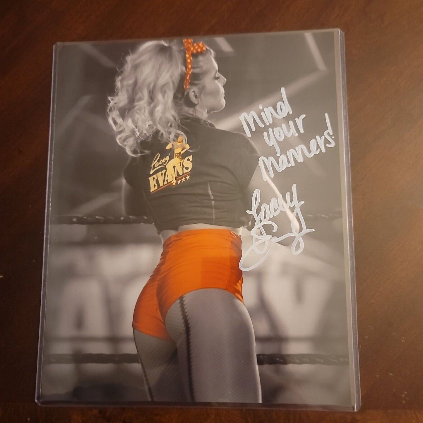 Lacey Evans (metallic 8x10) inscribed photo signed auto autographed