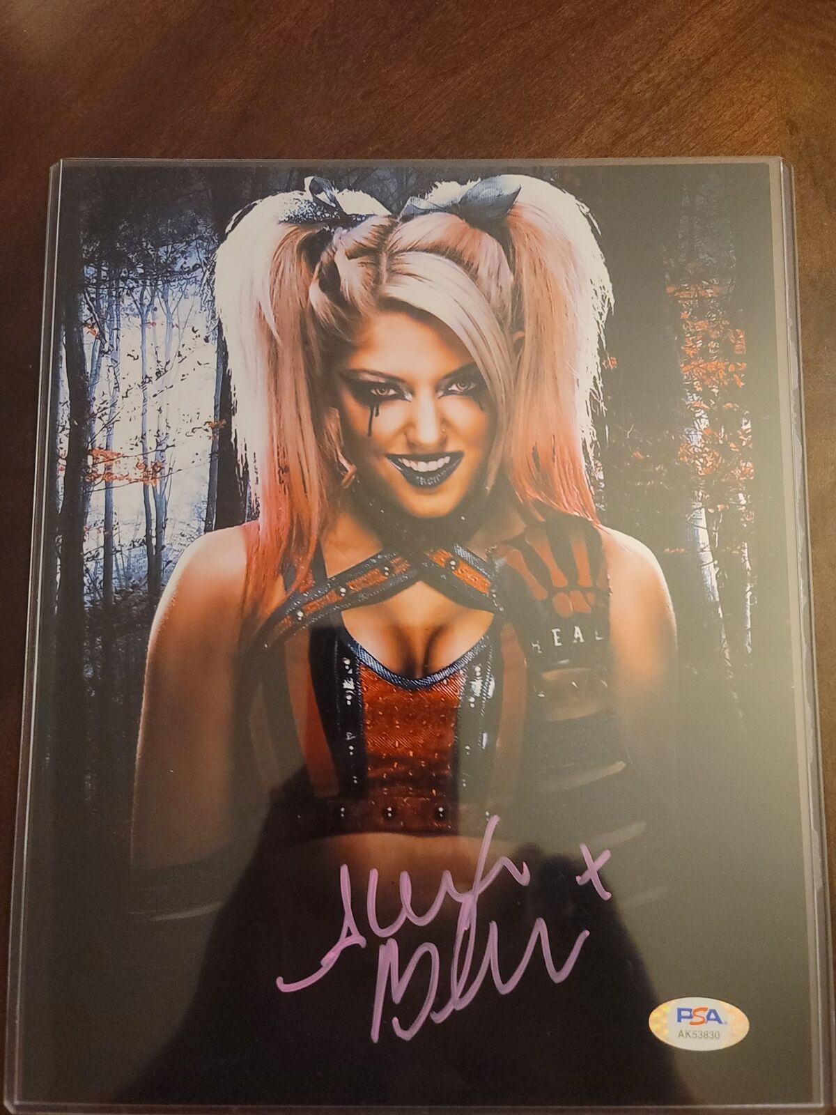 Alexa Bliss  (8x10) funhouse metallic PSA certed signed autographed