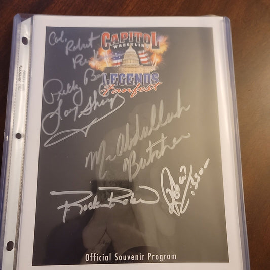 Capitol wrestling legends fanfest program signed photo signed auto autographed