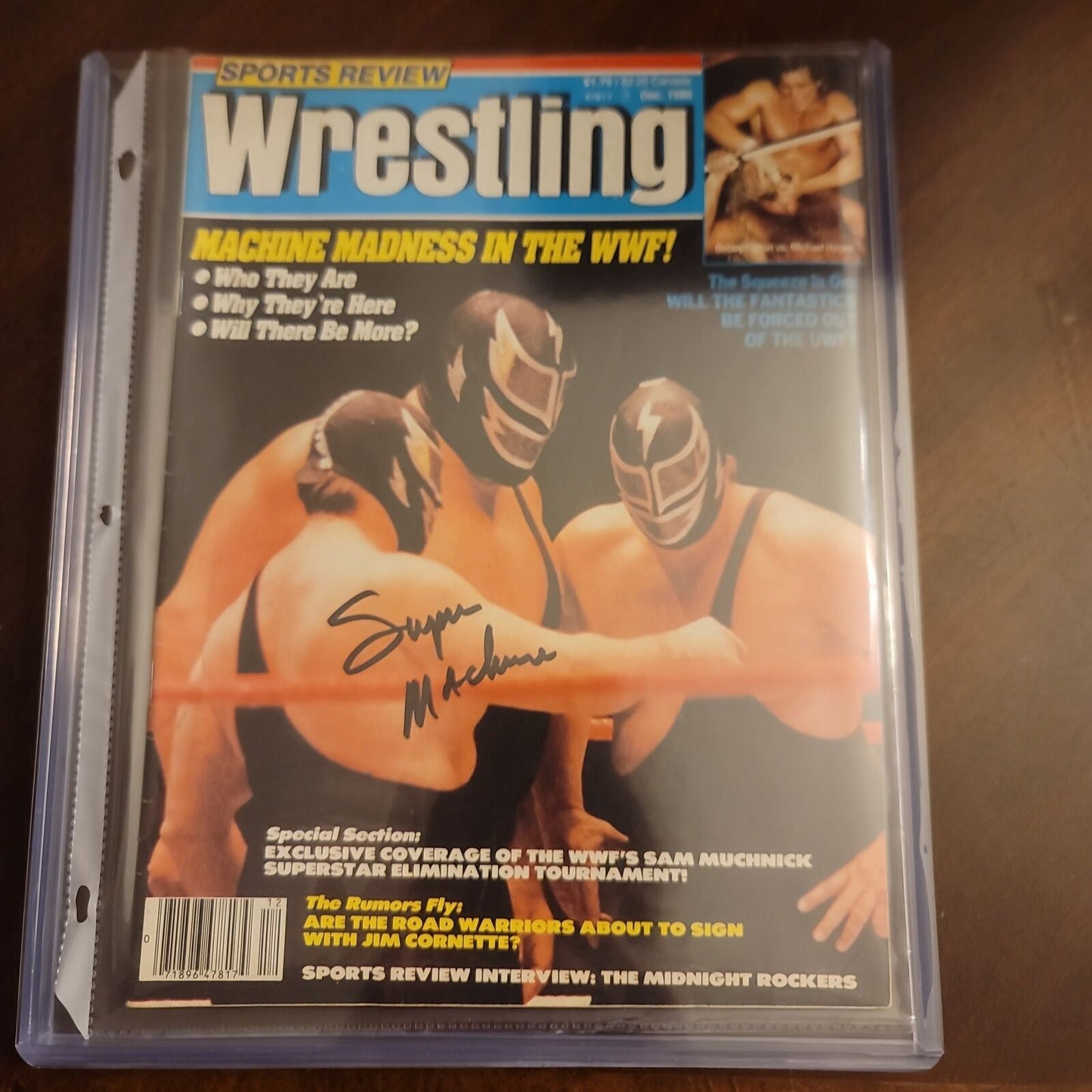 Super Machine aka demolition Ax aka Bill Eadie (full magazine) signed cover WWF