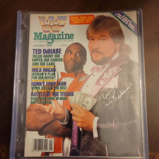 Virgil and ted dibiase dual signed (full magazine)  cover signed auto WWF