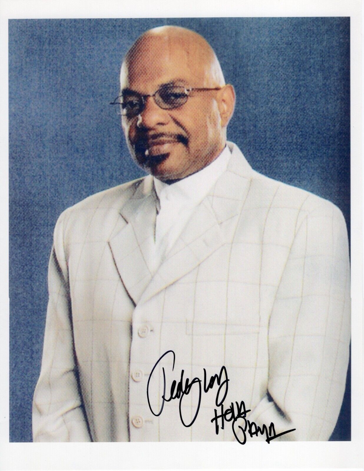 Teddy Long inscribed signed 8.5x11 photo signed auto autographed