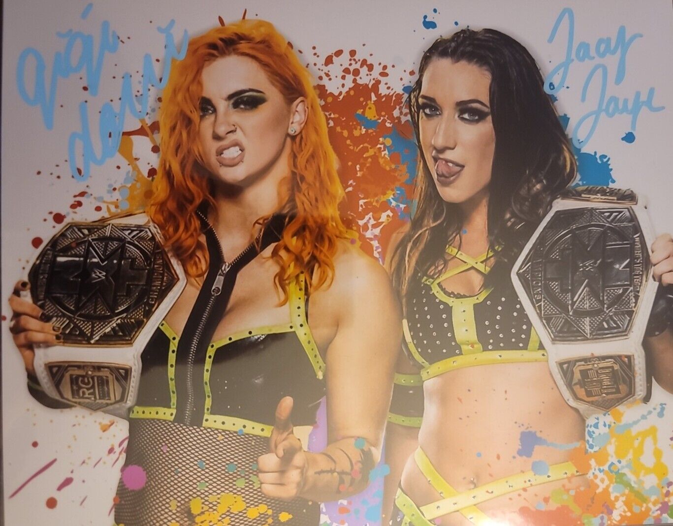 Gigi Dolin Jacy Jayne (metallic 8x10) WWE NXT photo signed auto autographed