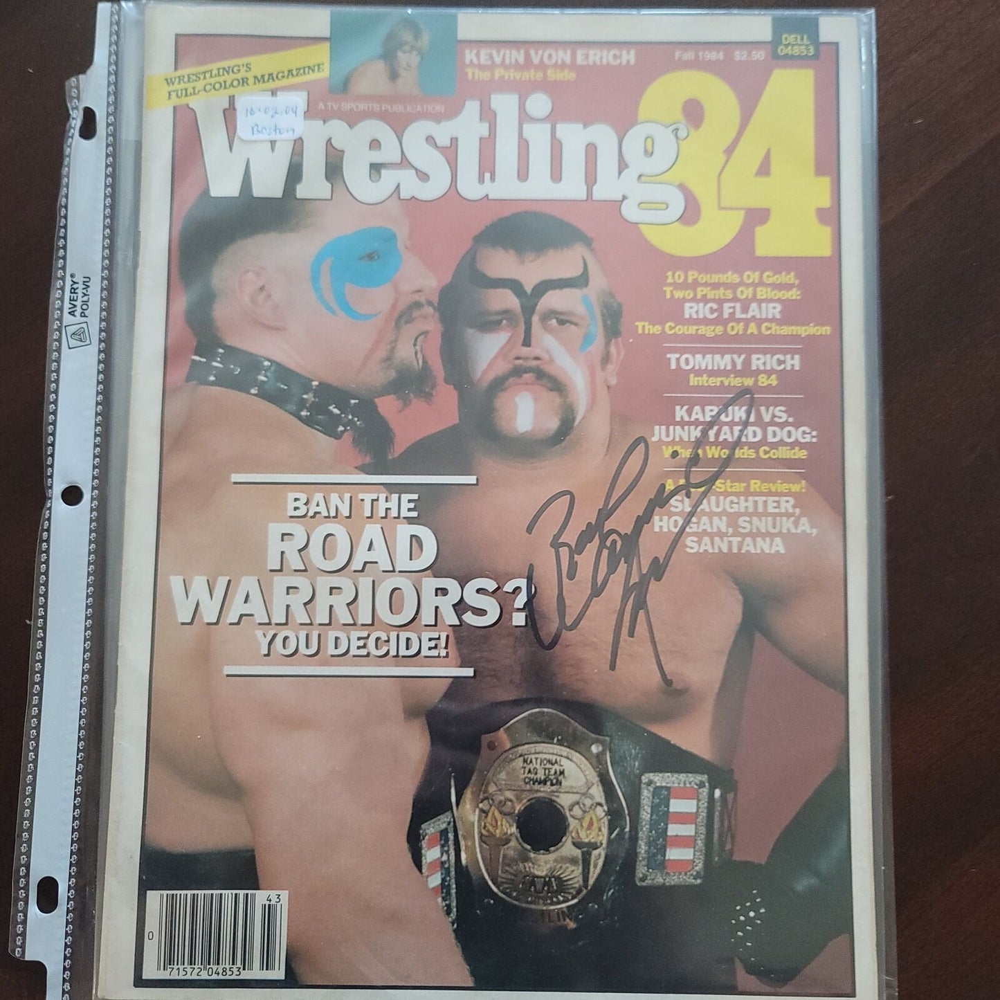 Animal Roadwarrior LOD (full magazine) NWA WCW cover signed auto autographed