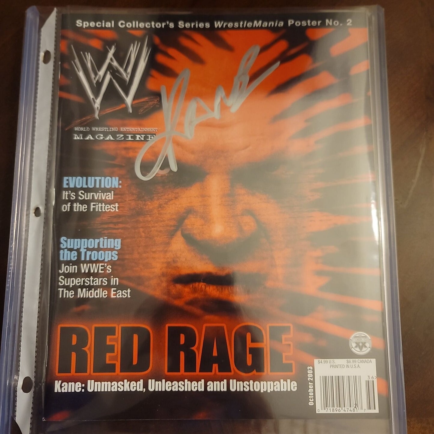 Kane (full magazine) cover signed auto autographed