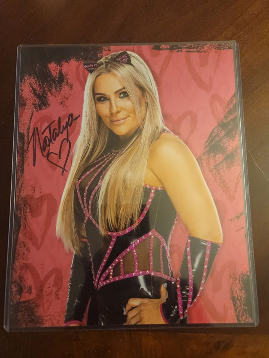 Nattie Neidhart Natalya (8x10) metallic photo signed auto autographed