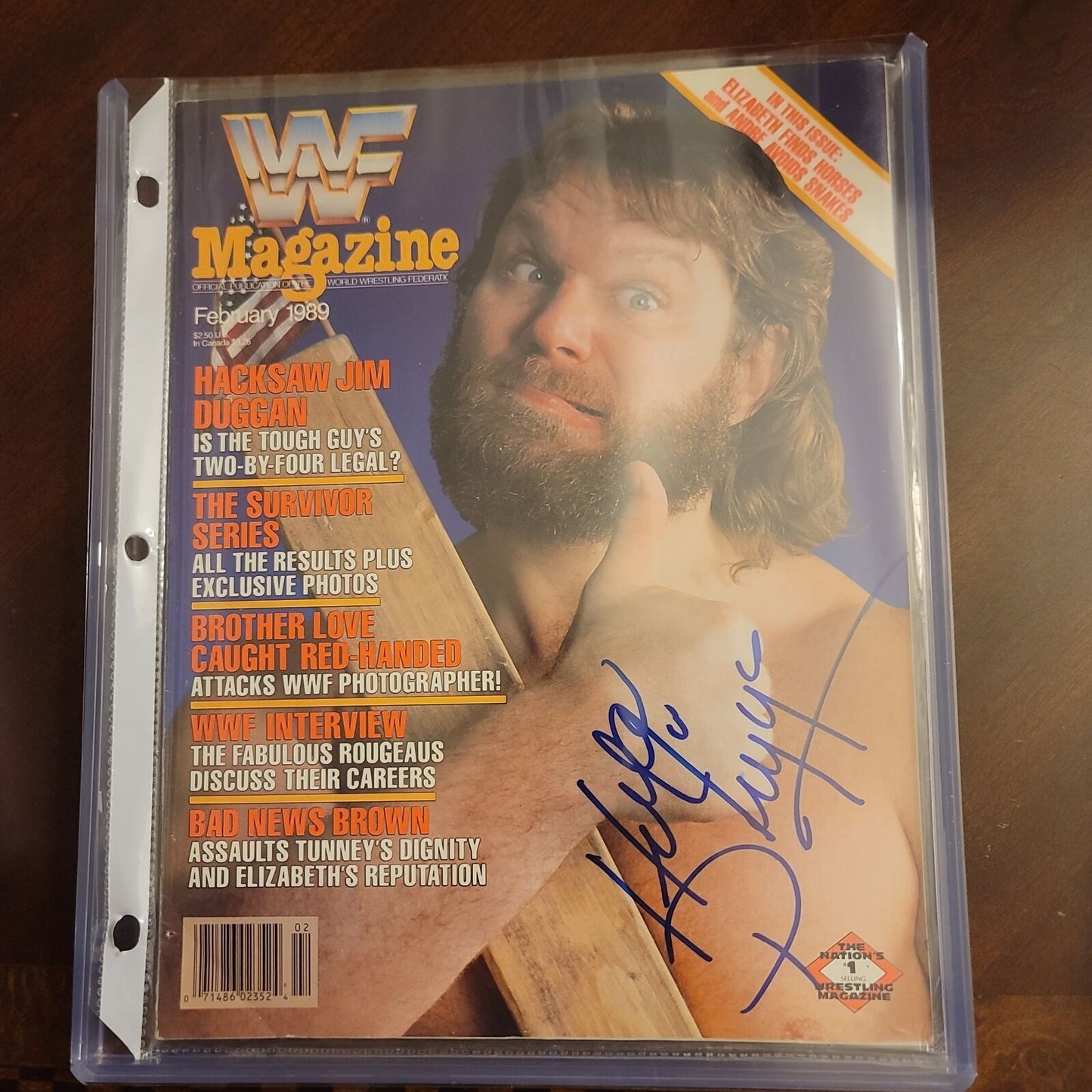 Hacksaw jim duggan (full magazine) cover signed auto autographed