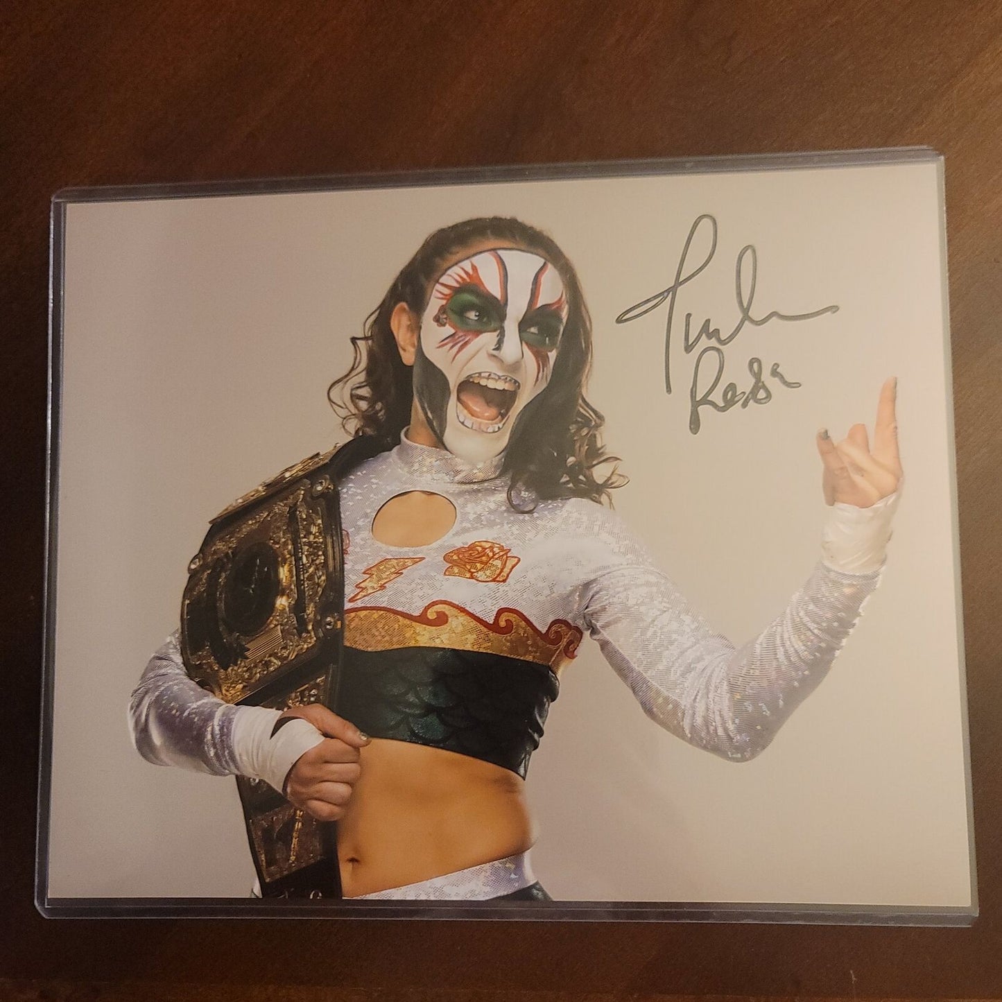 Thunder Rosa (metallic 8x10) AEW funhouse photo signed auto autographed