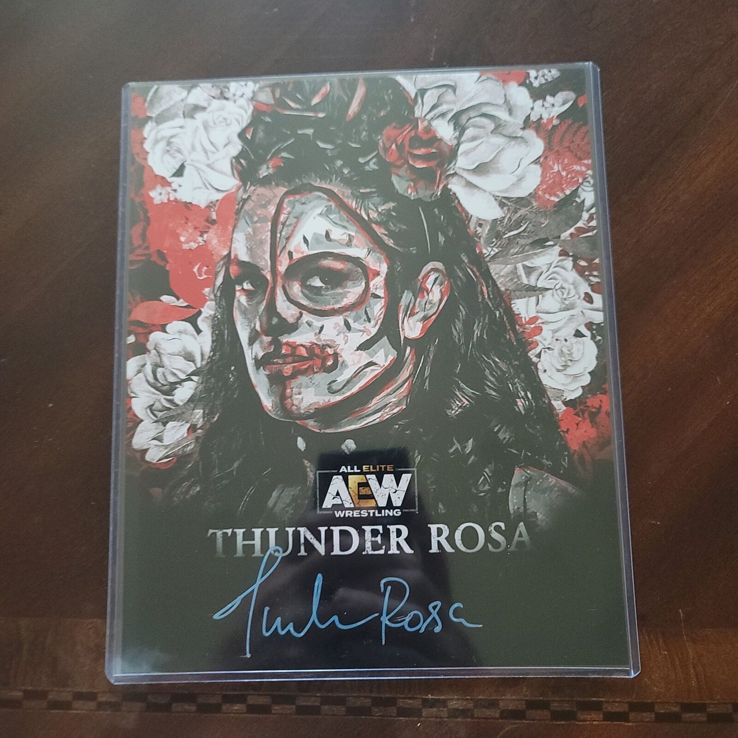 Thunder Rosa (metallic 8x10) AEW funhouse photo signed auto autographed