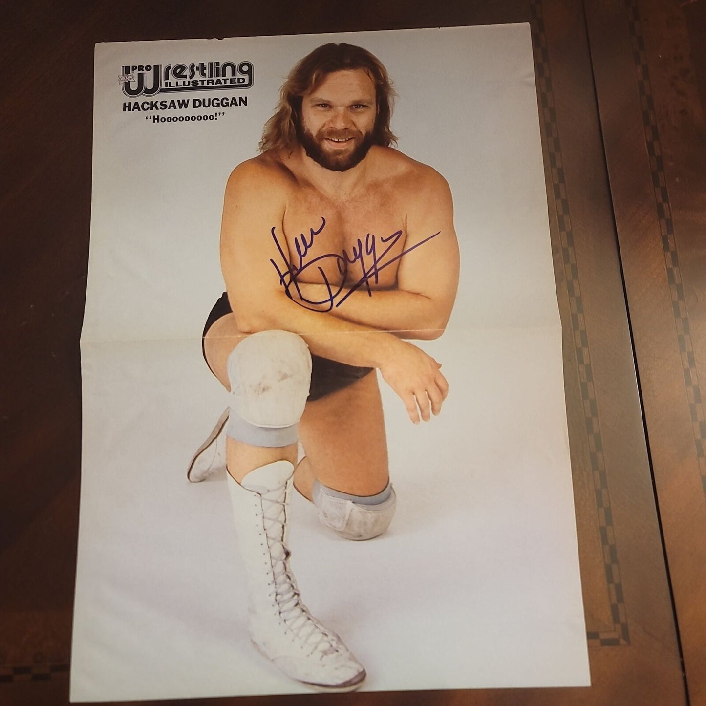 Hacksaw jim duggan (Signed magazine poster) photo signed auto autographed