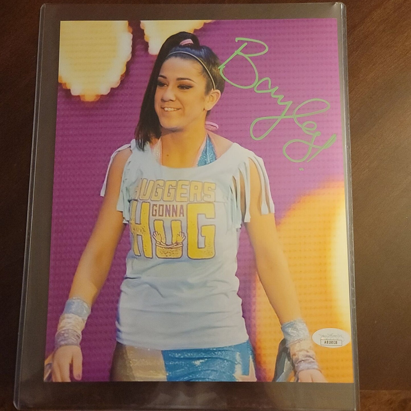 Bayley JSA CERTED 8x10 metallic photo signed auto autographed