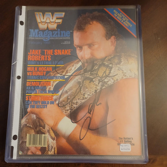 Jake roberts aka jake the snake full magazine photo signed auto autographed