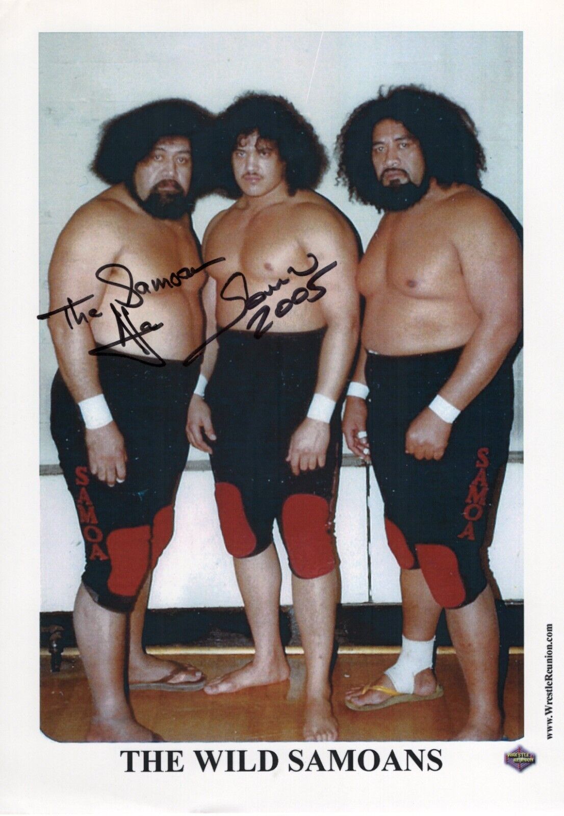 Afa and Samu  WrestleReunion Promo signed photo signed auto autographed