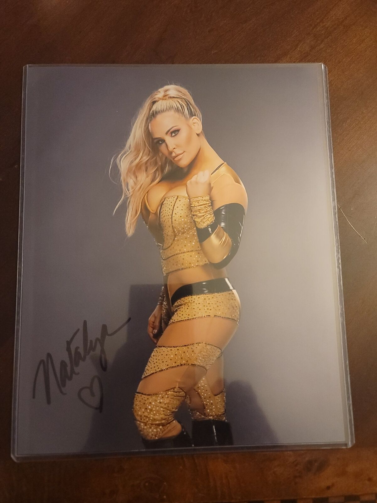 Nattie Neidhart Natalya (8x10) wwe metallic photo signed auto autographed