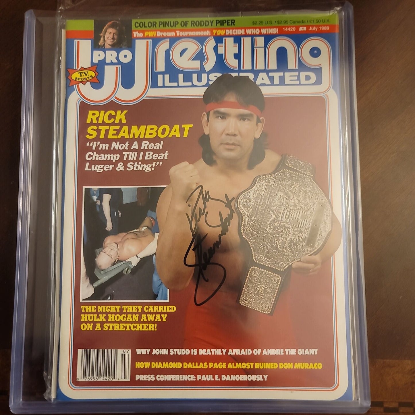 Ricky Steamboat full magazine WWF WCW ROH AEW photo signed auto autographed