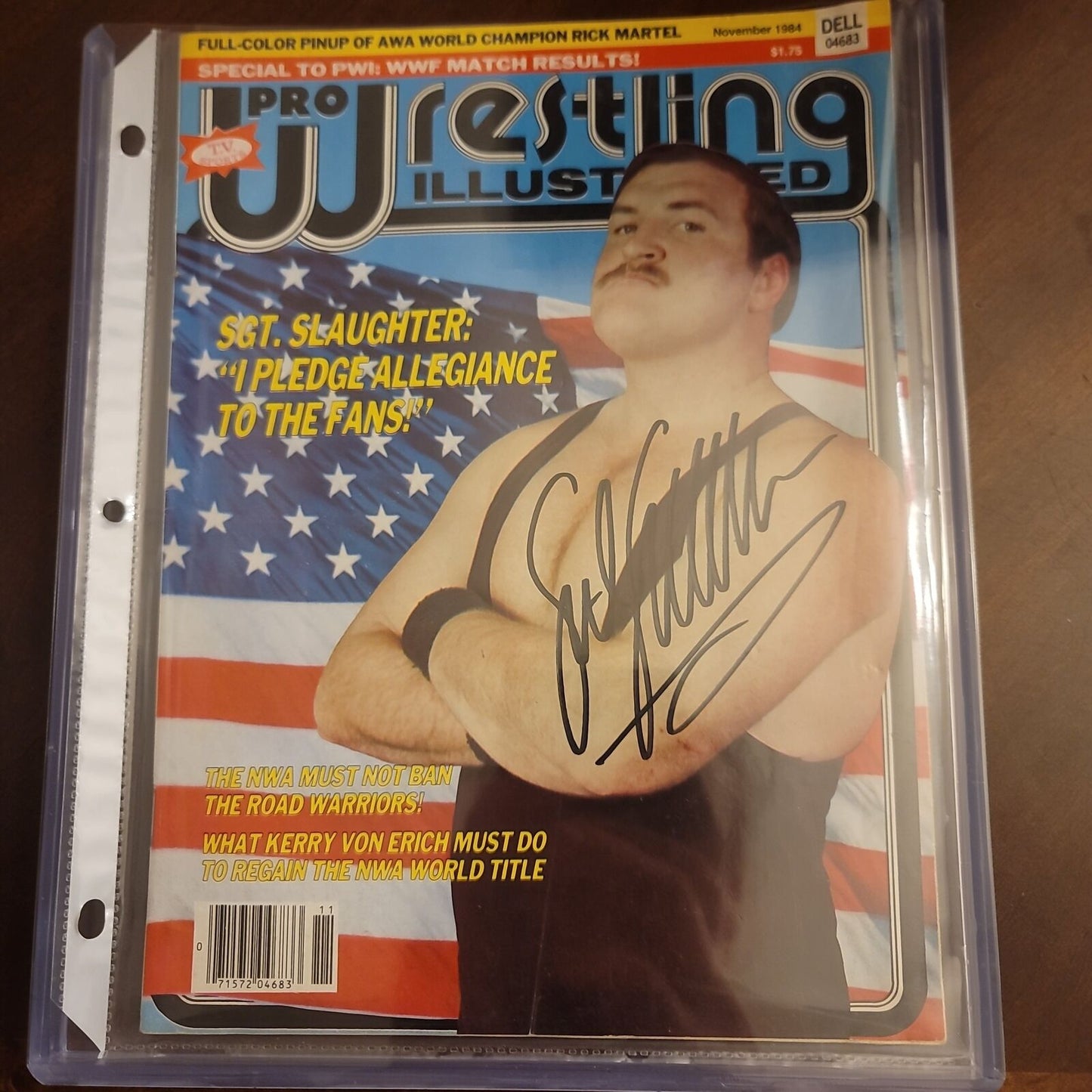 Srgt slaughter (full magazine) signed cover auto autographed WWF AWA